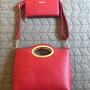 SOLD//Red Crossbody Purse & Wallet (NEW)
